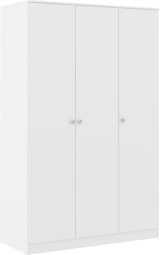 Denver 3 Door Wardrobe - White Gloss