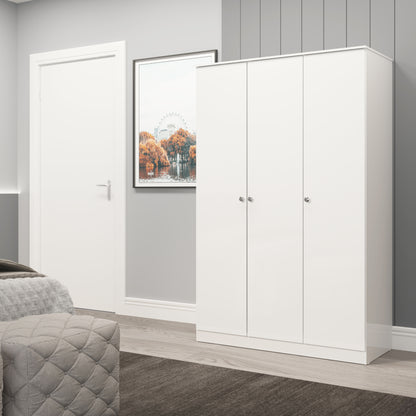 Denver 3 Door Wardrobe - White Gloss