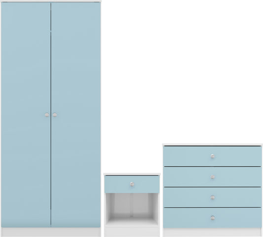 Denver Trio - White/Blue Gloss
