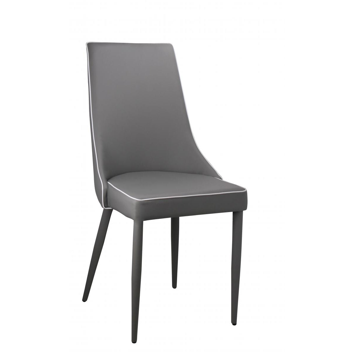Daisy PU Chair with Black Metal Legs (4s) - Grey (Set of 4)