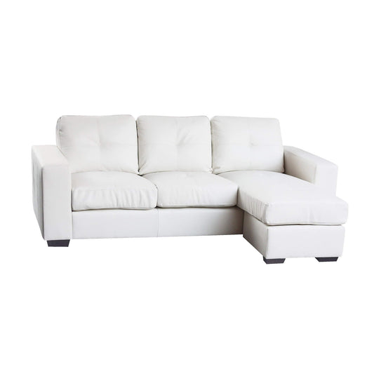 Diego Chaise Sofa Full Bonded Leather - White