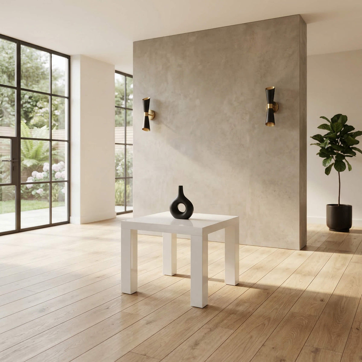 Foxley Lamp Table High Gloss White