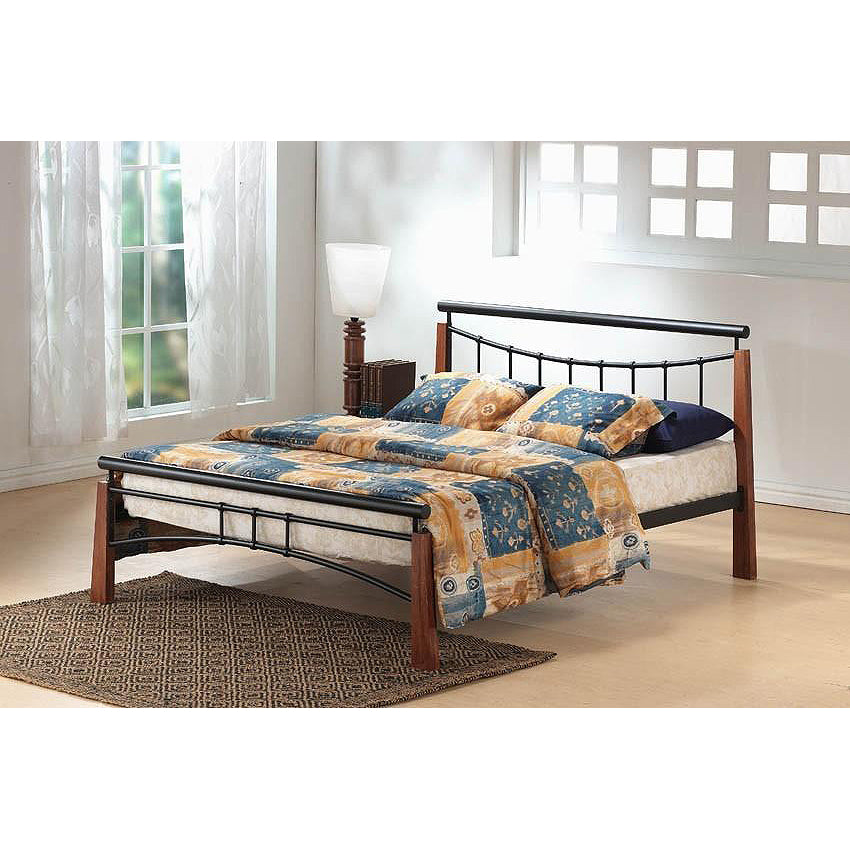 Franklin Bed Black/Dark Oak - Black, Oak