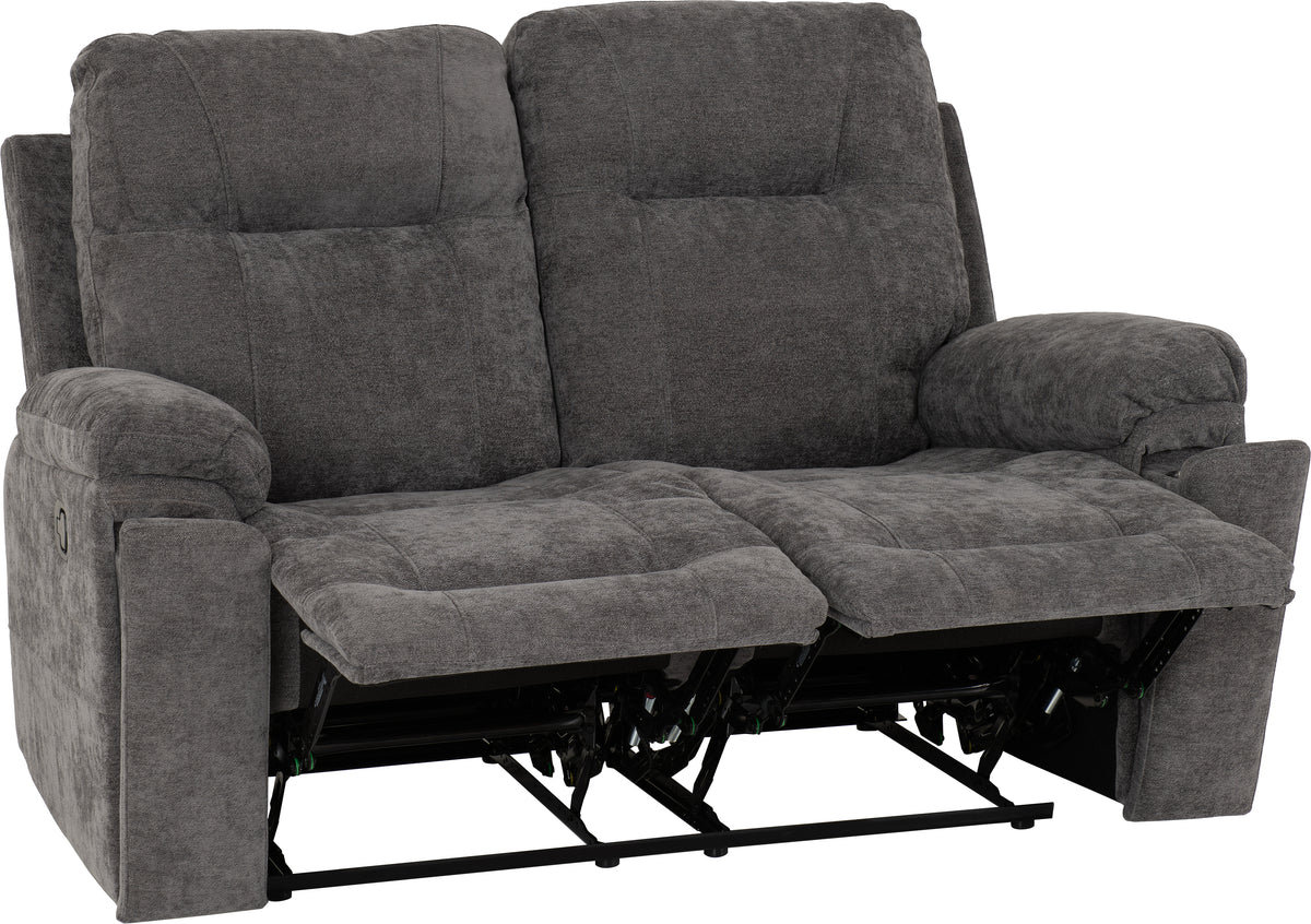 Guildford 2 Seater Recliner Sofa - Grey Fabric