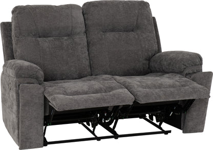 Guildford 2 Seater Recliner Sofa - Grey Fabric