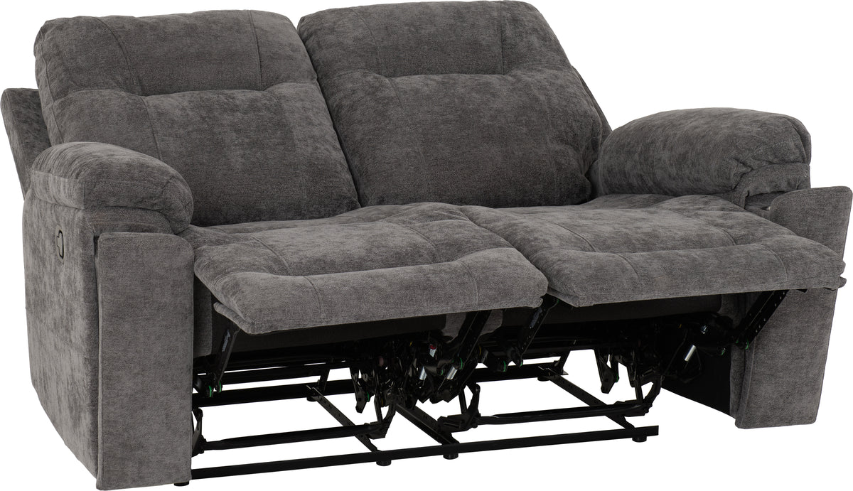 Guildford 2 Seater Recliner Sofa - Grey Fabric