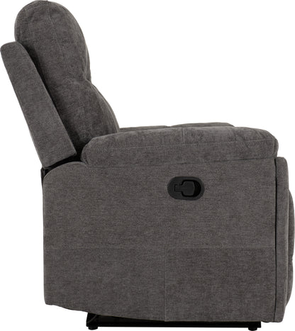 Guildford 2 Seater Recliner Sofa - Grey Fabric
