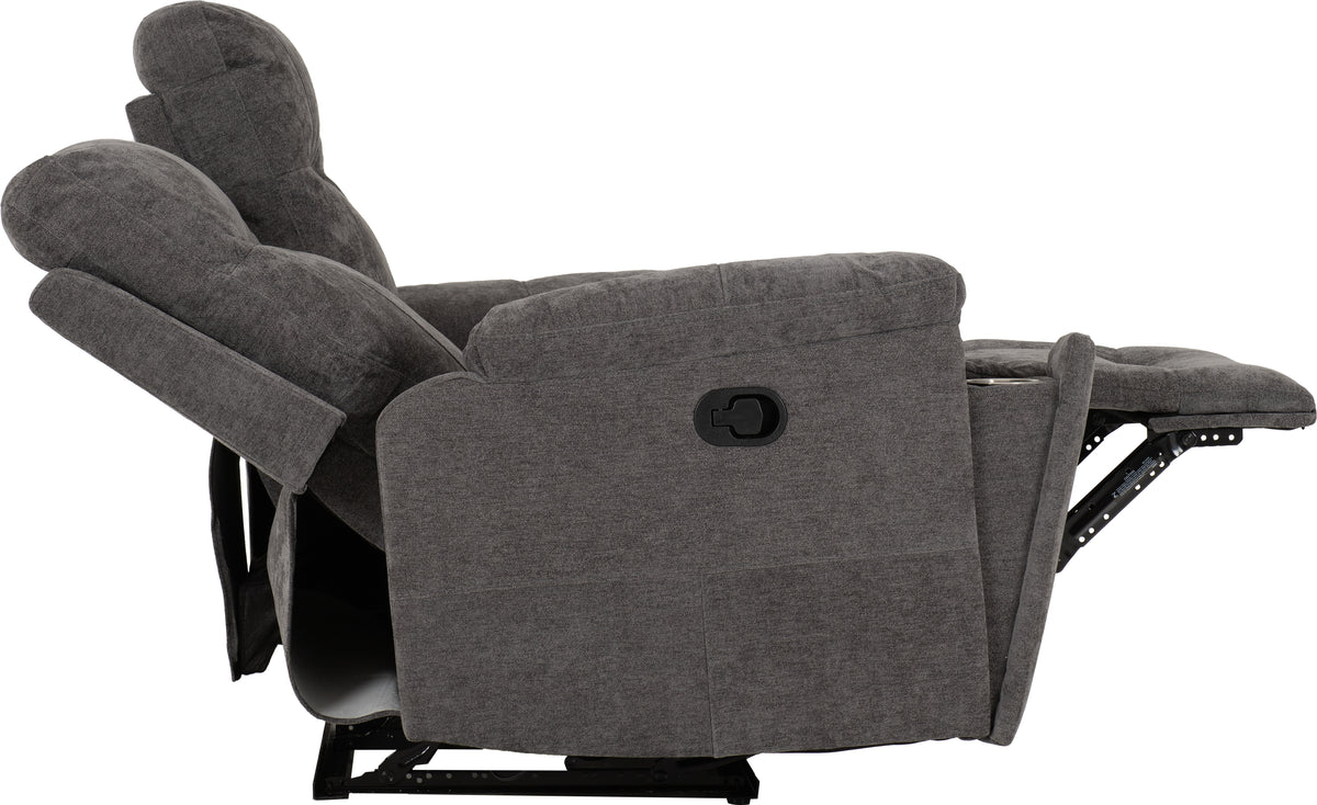 Guildford 2 Seater Recliner Sofa - Grey Fabric