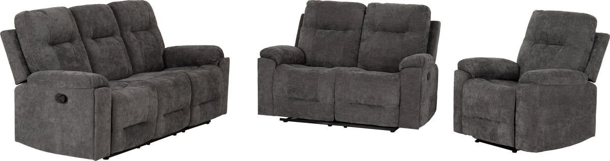 Guildford 3+2+1 Recliner Suite - Grey Fabric