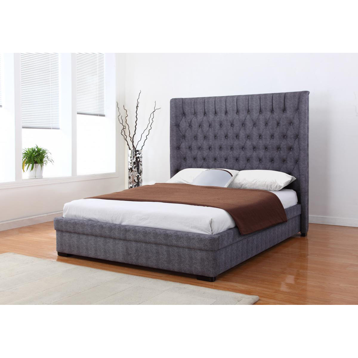 Genesis Linen Bed Dark Grey