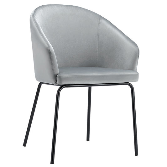 Hamburg Velvet Dining Chair Grey with Black Legs (Set of 2)