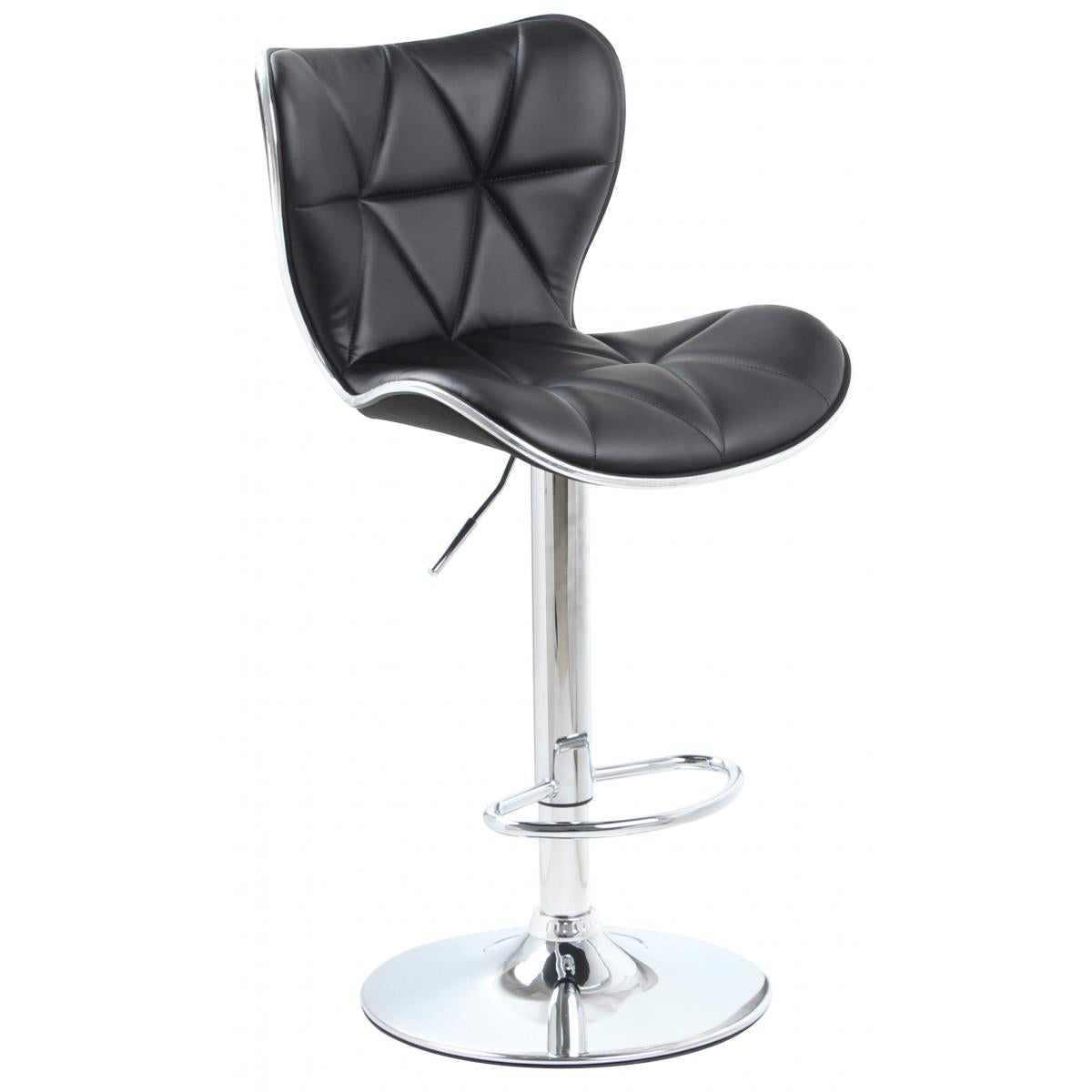 Harlow Bar Stool PU Chrome & Black (2s) (Set of 2)