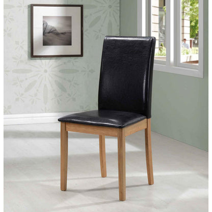 Healey PU Solid Rubberwood Chair - Brown (Set of 2)