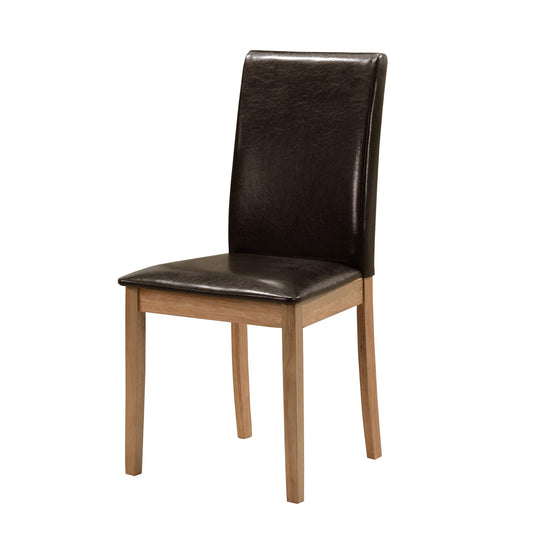 Healey PU Solid Rubberwood Chair - Brown (Set of 2)