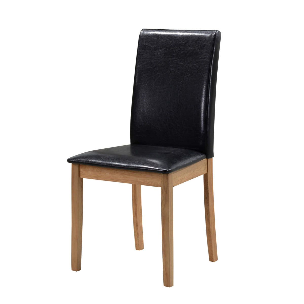 Healey PU Solid Rubberwood Chair - Brown (Set of 2)