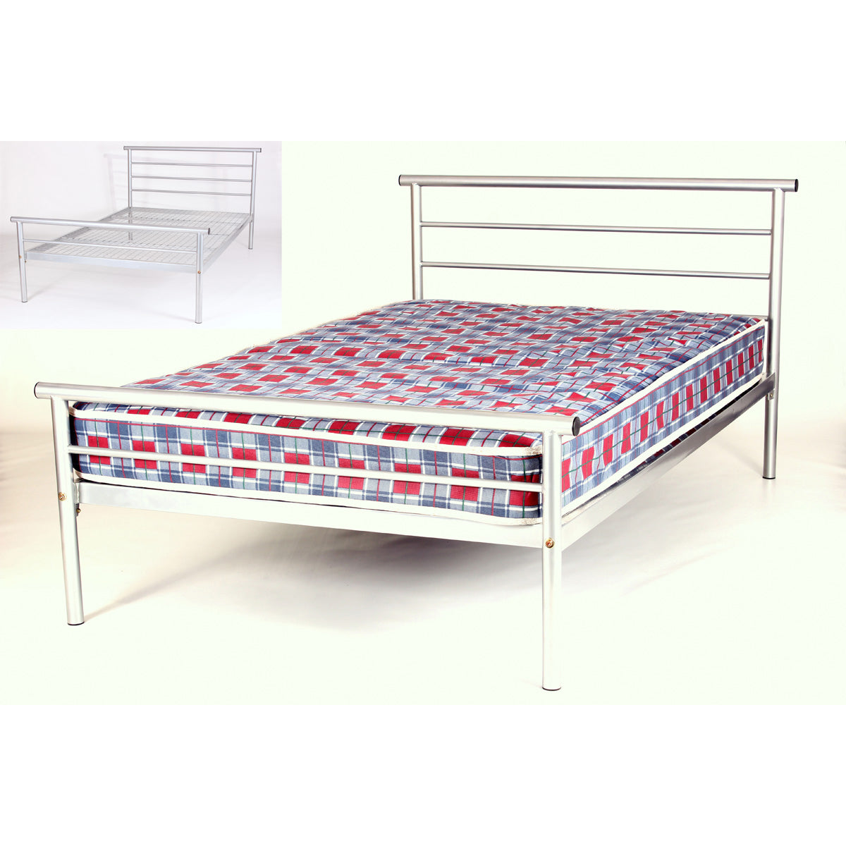 Hercules Contract Metal Bed Silver