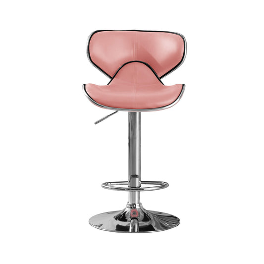 Hillside Bar Stool PU Chrome (2s) - Pink (Set of 2)