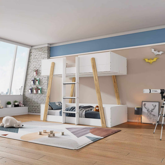 Jerry Bunk Bed White & Oak - Oak, White