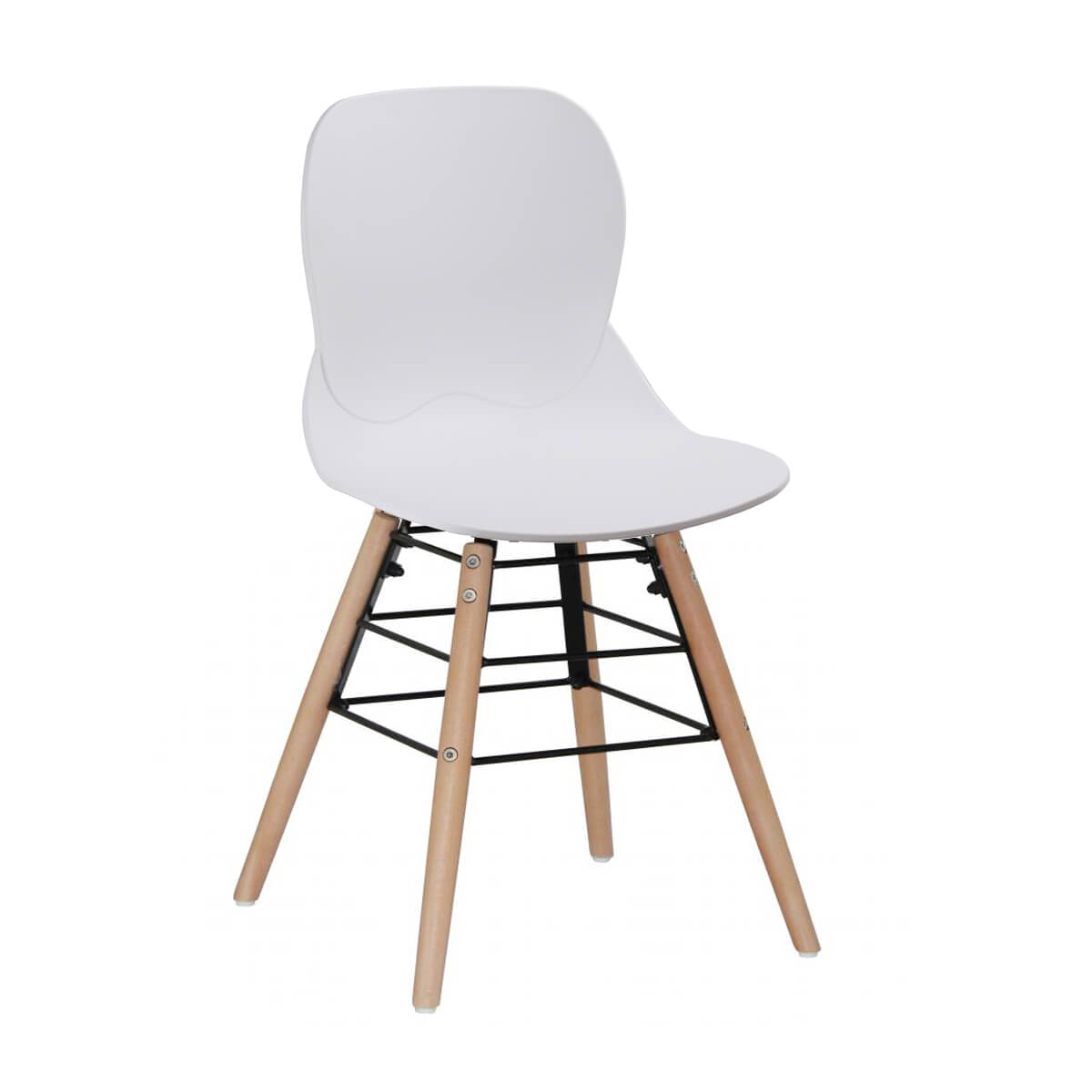 Karis Plastic (PP) Chairs with Solid Beech Legs White (4s) (Set of 4)