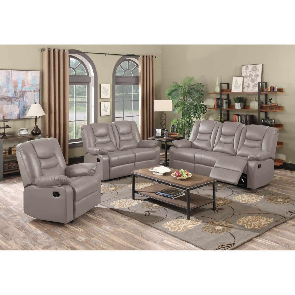 Kirk Recliner Bonded PU 2 Seater - Cappuccino