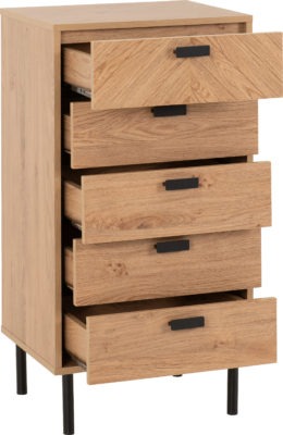 Leon 5 Drawer Narrow Chest