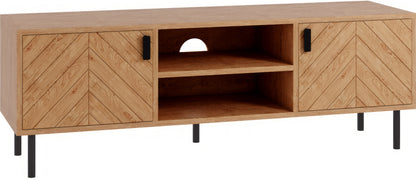 Leon 2 Door TV Unit - Medium Oak Effect