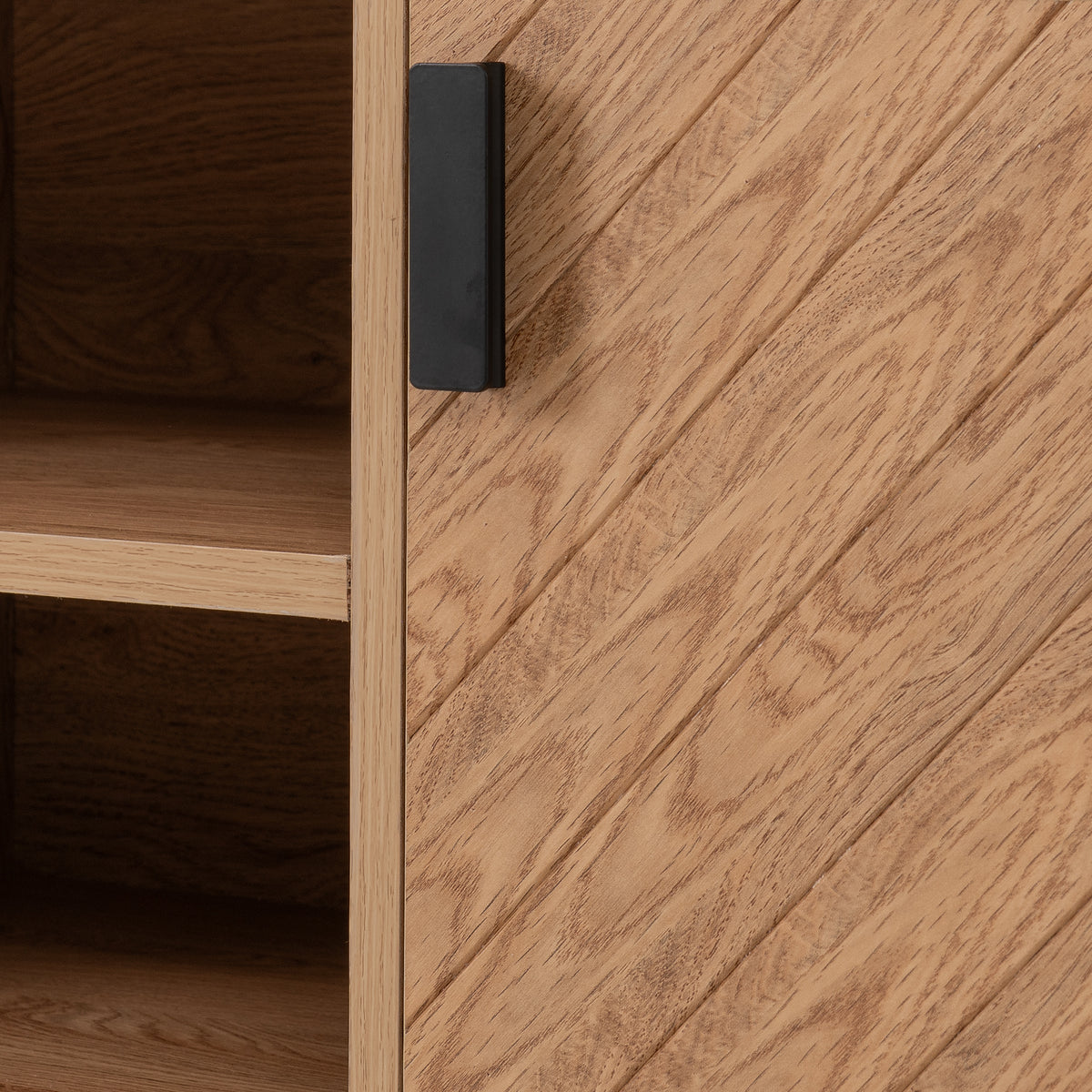 Leon 2 Door TV Unit - Medium Oak Effect