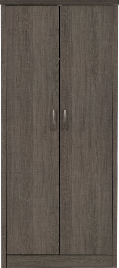 Lisbon 2 Door Wardrobe - Black Wood Grain