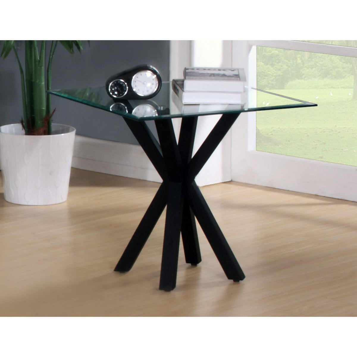 Langley Gloss Lamp Table - Black