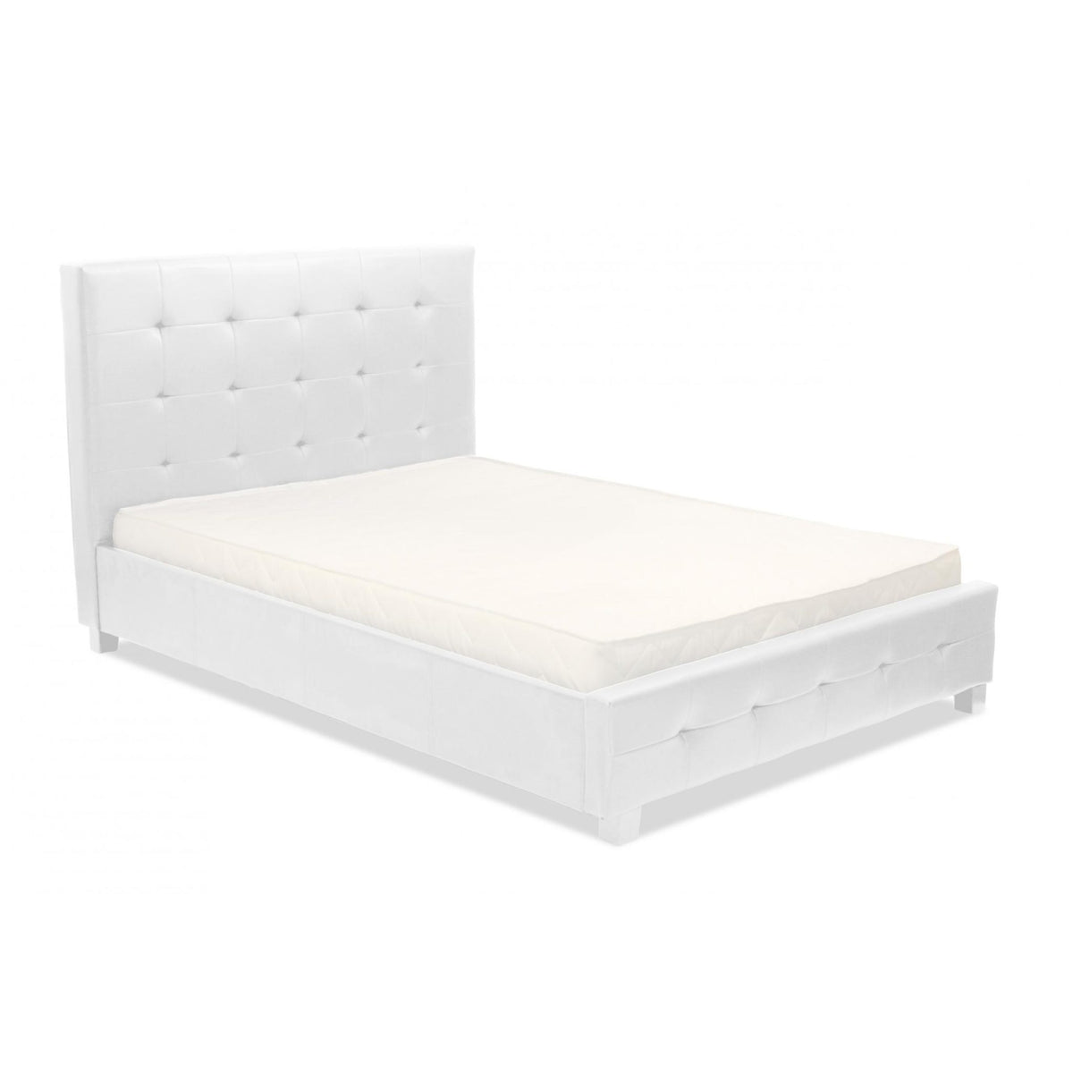 Lattice PU Bed - White