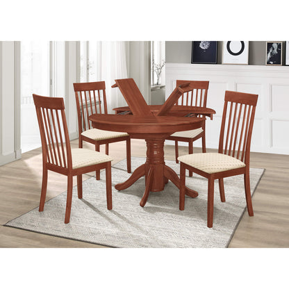 Leicester Dining Set with 4 Chairs - Mahogany