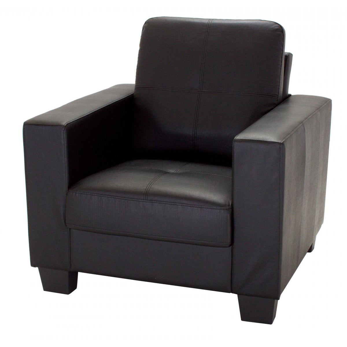 Lena Bonded Leather & PVC 1 Seater - Brown