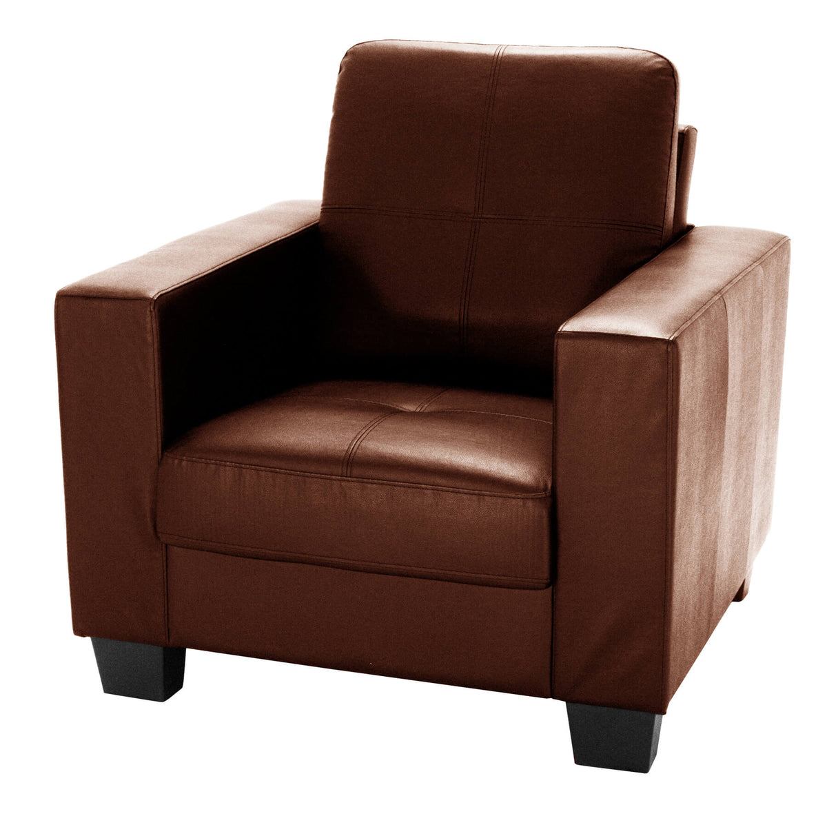 Lena Bonded Leather & PVC 1 Seater - Brown