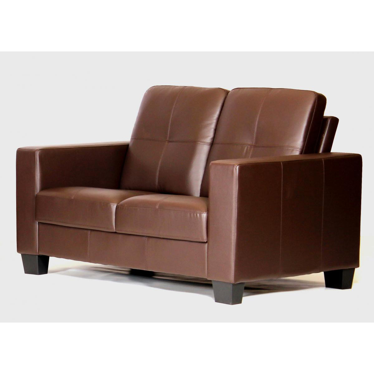 Lena Bonded Leather & PVC 2 Seater - Brown