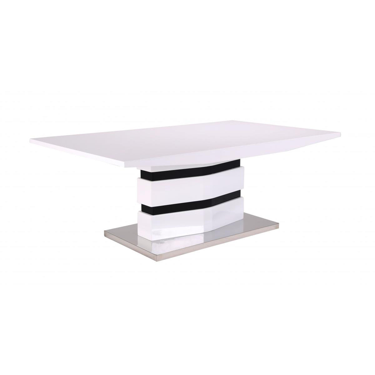 Leona High Gloss Coffee Table - White &amp; Black