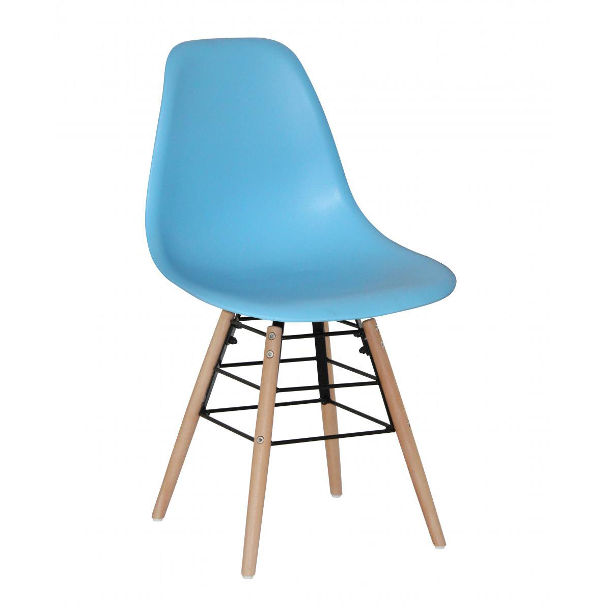 Lilly Plastic (PP) Chairs with Solid Beech Legs - Dark Blue (Set of 4)