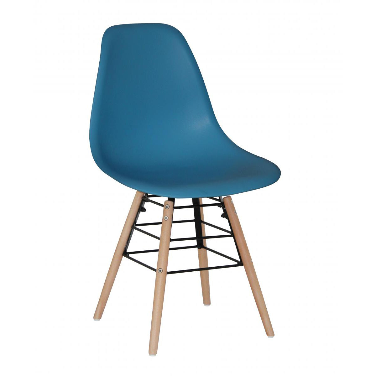 Lilly Plastic (PP) Chairs with Solid Beech Legs - Dark Blue (Set of 4)