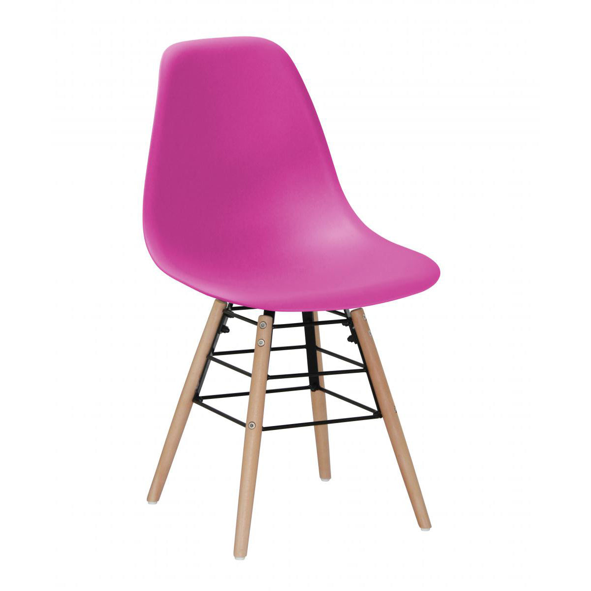 Lilly Plastic (PP) Chairs with Solid Beech Legs - Pink (Set of 4)