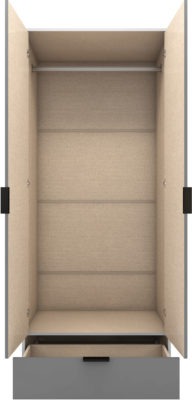 Madrid 2 Door 1 Drawer Mirrored Wardrobe