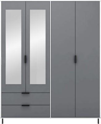 Madrid 4 Door 2 Drawer Mirrored Wardrobe