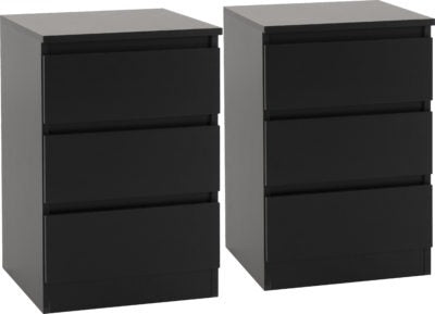 Malvern 3 Drawer Bedside (PAIR)