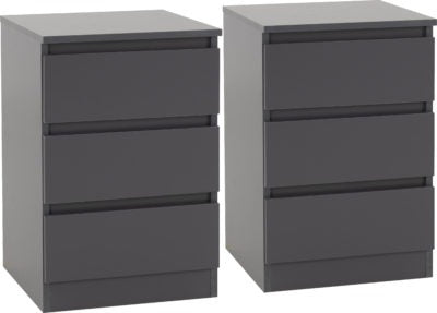 Malvern 3 Drawer Bedside (PAIR)