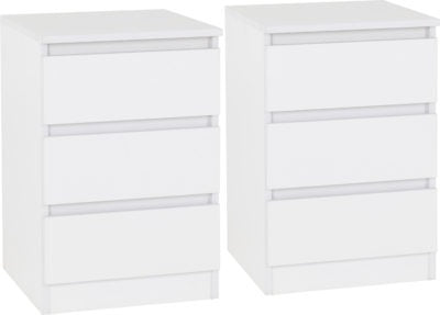 Malvern 3 Drawer Bedside (PAIR)