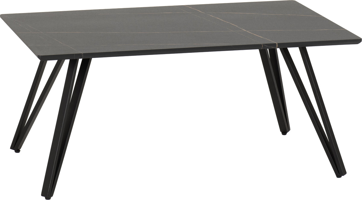 Marlow Coffee Table - Black Marble Effect/Black