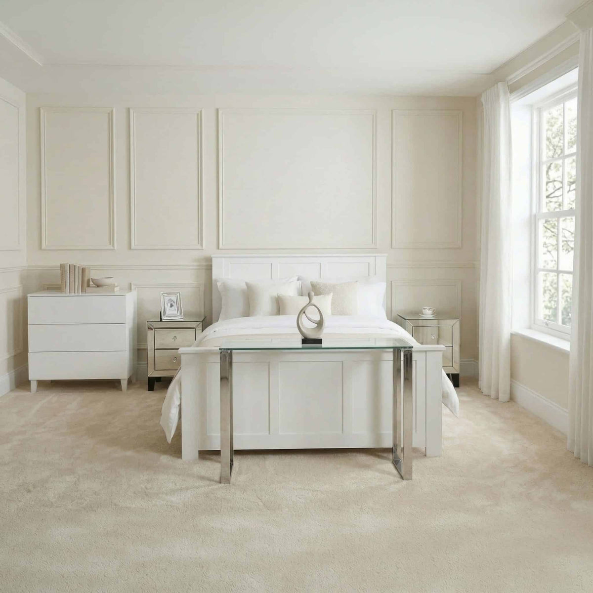 Augustina Nightstand Mirror 2 Drawer