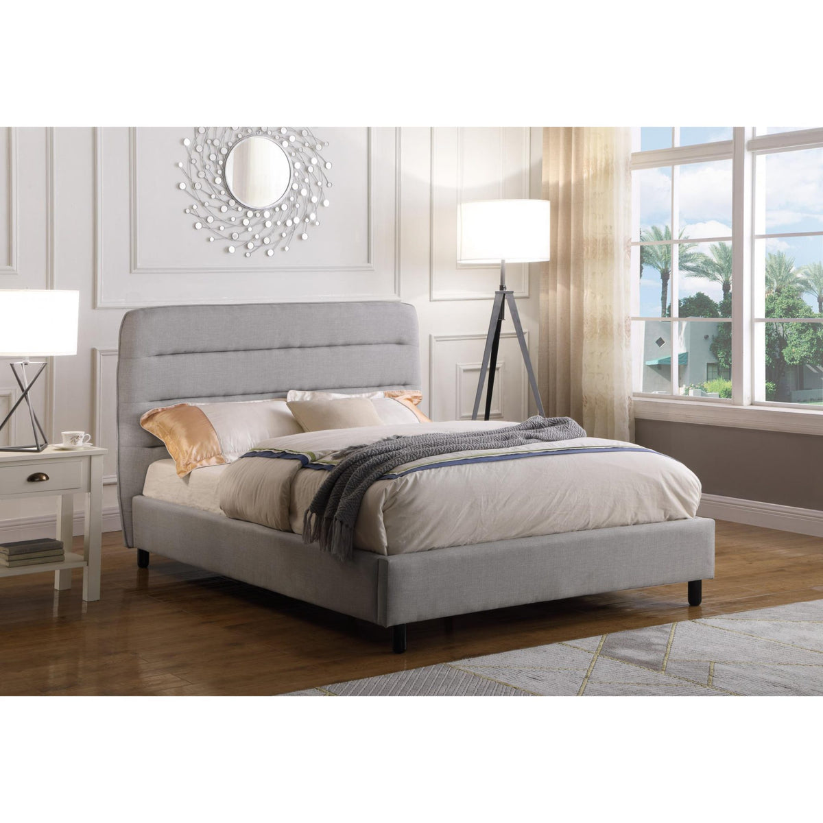 Malibu Velvet Bed Light Grey