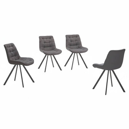 Malta Special Fabric Dining Chair Grey & Black - Black, Grey (Set of 2)