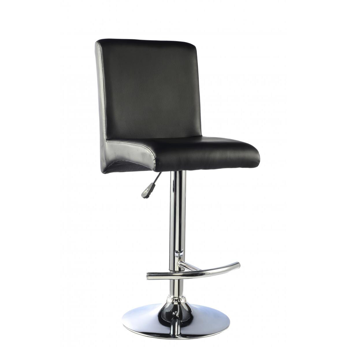 Manor Bar Stool PU Chrome & Black (Sold in Pairs) (Set of 2)