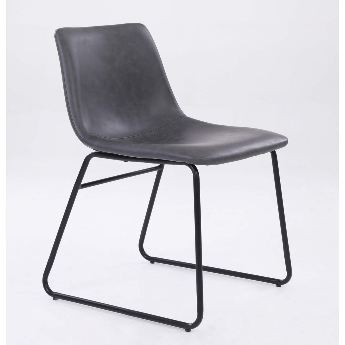 Meadow PU Dining Chair Black & Grey (2s) - Black, Grey (Set of 2)