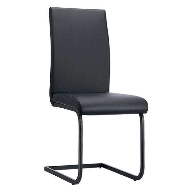 Medford PU Black Dining Chair with Black Metal legs (Set of 4)